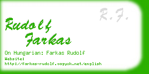 rudolf farkas business card